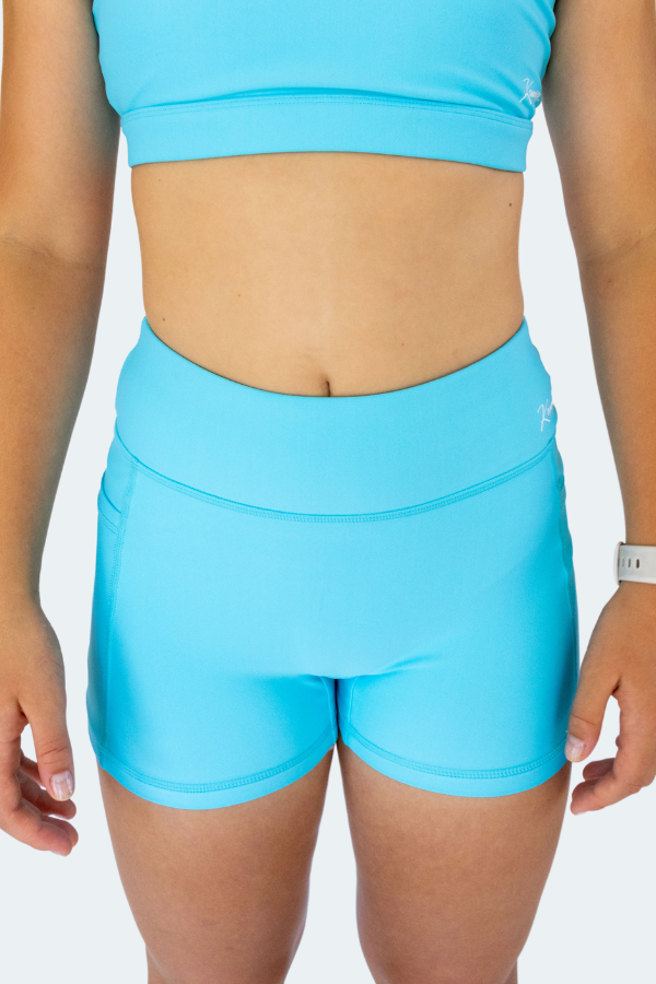 Active Bike Shorts - Pockets (Youth) - Island Blue