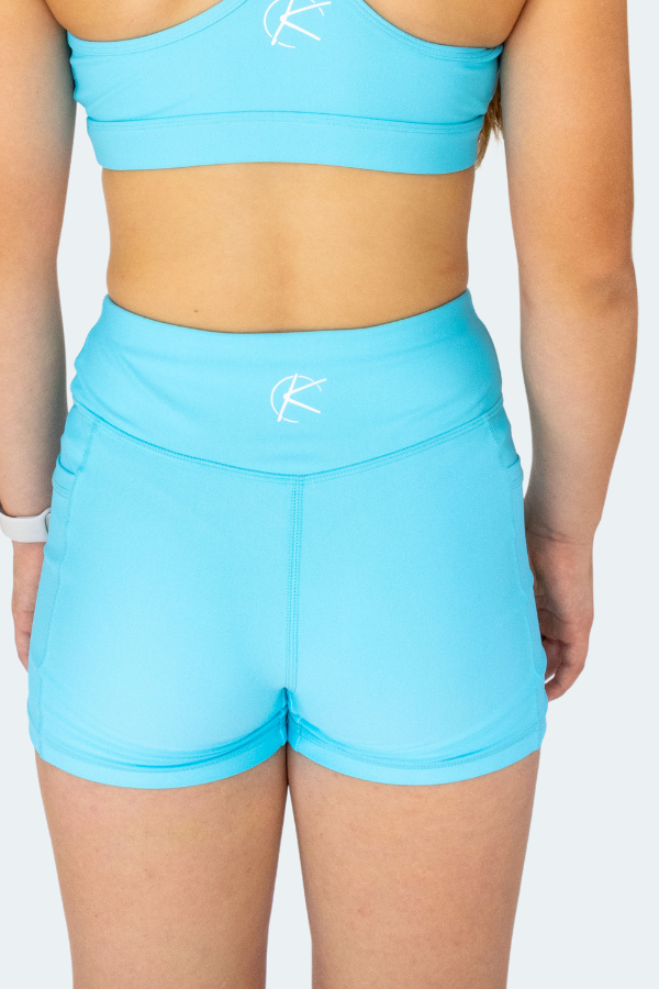 Active Bike Shorts - Pockets (Youth) - Island Blue