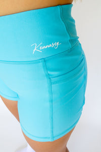 Active Bike Shorts - Pockets (Youth) - Island Blue