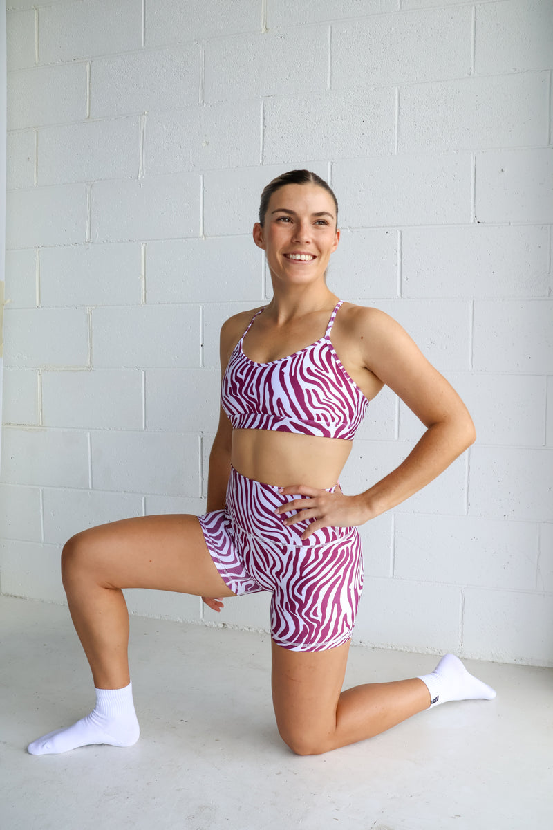 M.J Bike Shorts (Ladies) - Zebra Mulberry