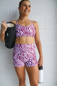 M.J Bike Shorts (Ladies) - Zebra Mulberry